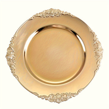 12 Gold Edged Circular Plastic Decorative Tray!