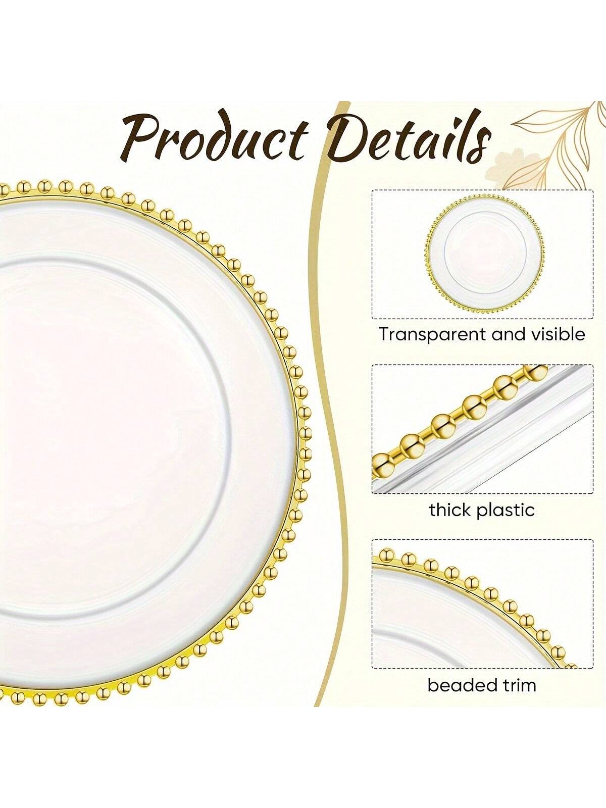 50pc Gold Beaded Tray
