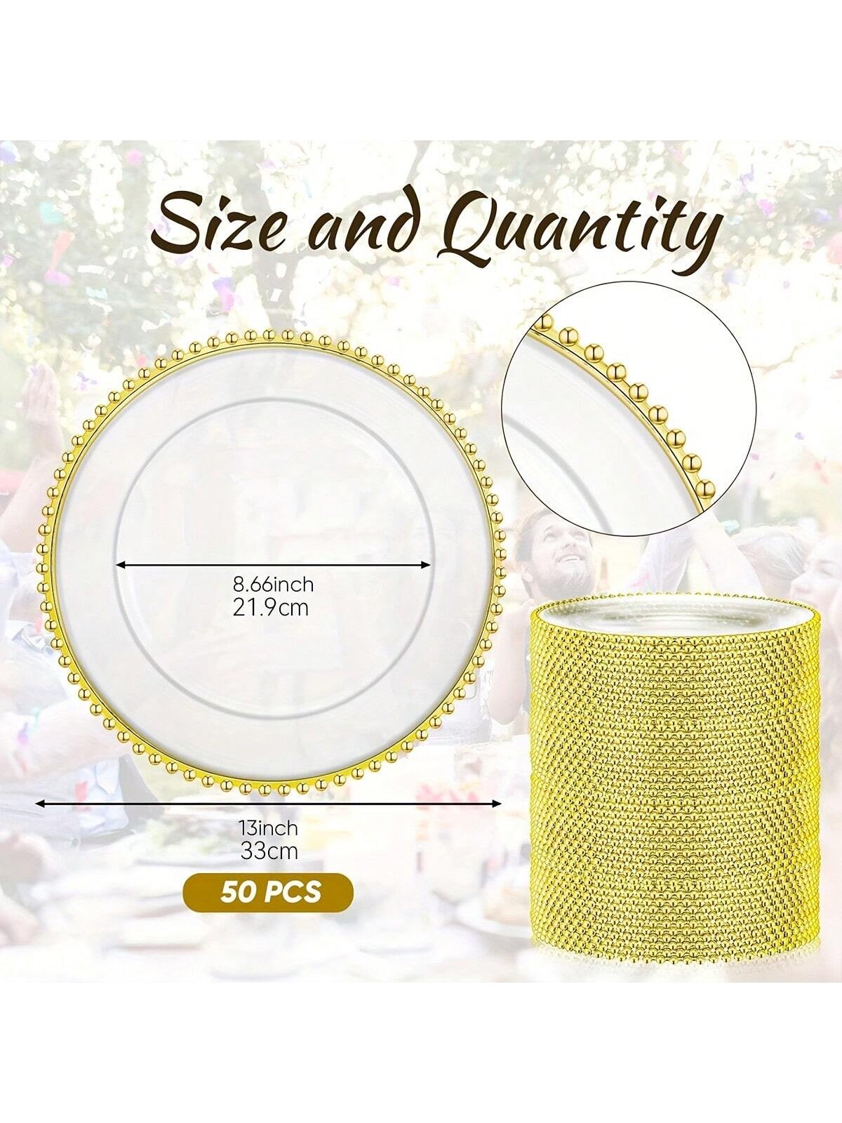 50pc Gold Beaded Tray