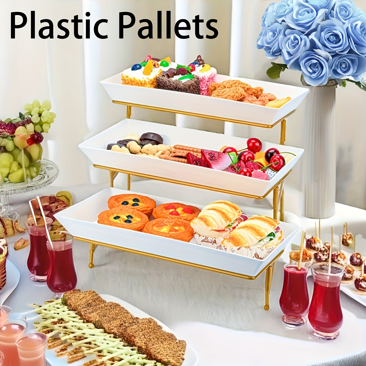 3-Tier Plastic Cake Stand
