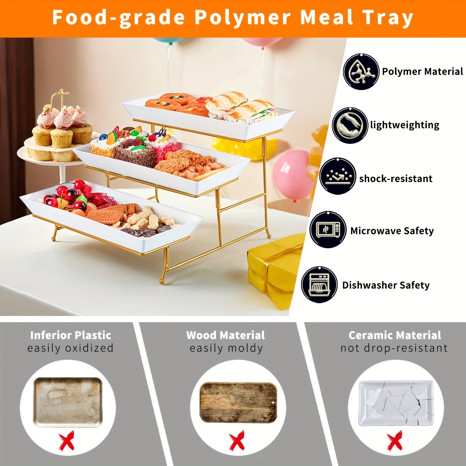 3-Tier Plastic Cake Stand