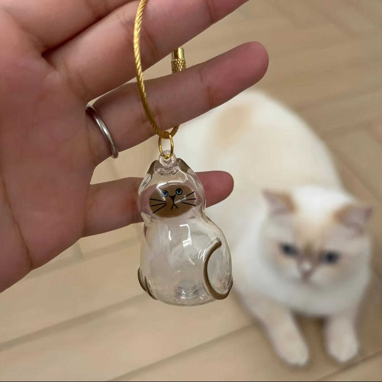 6 Lie Flat Cat/Upright Hair Collector Keychains