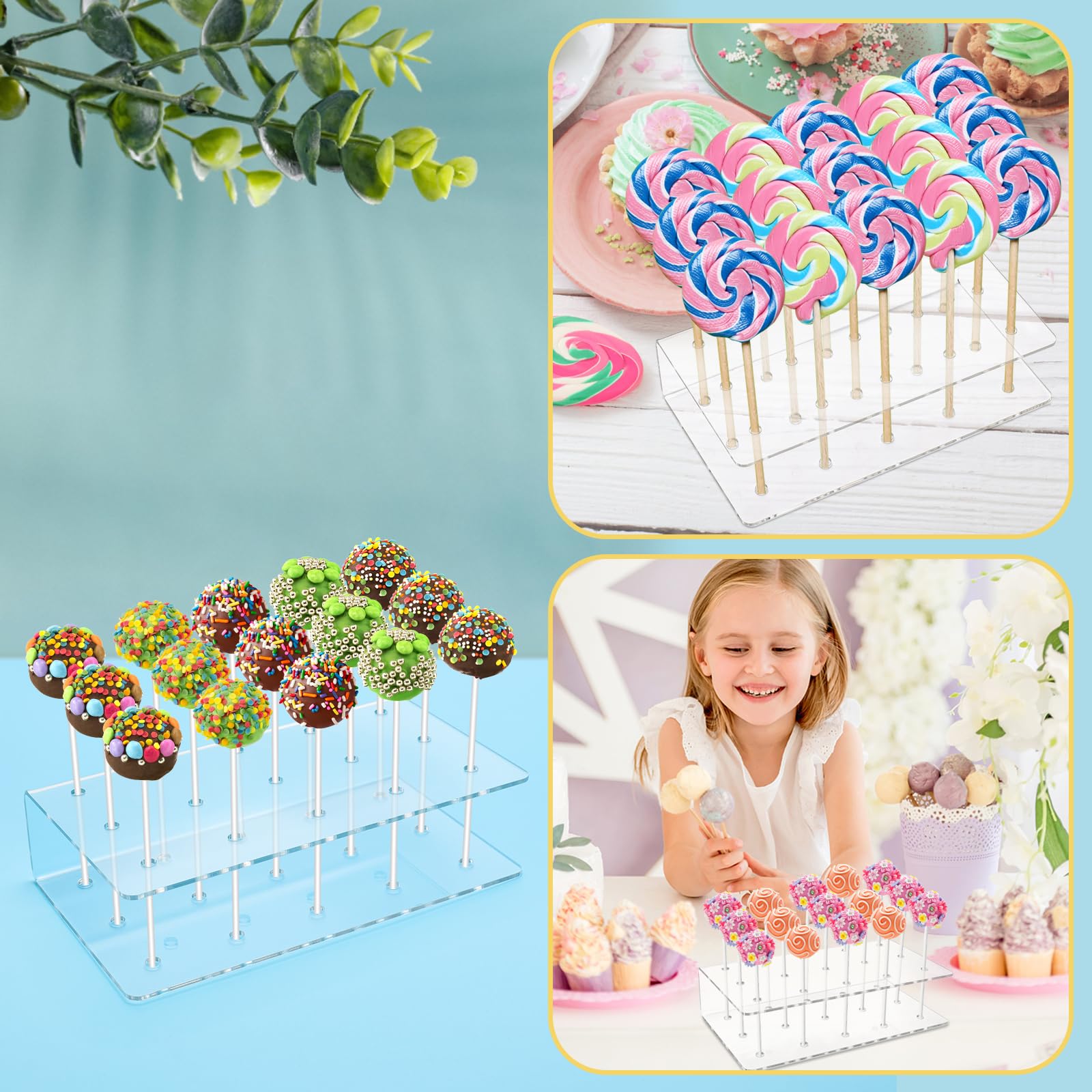 20 Cavity Holes Transparent Acrylic LollipopStand