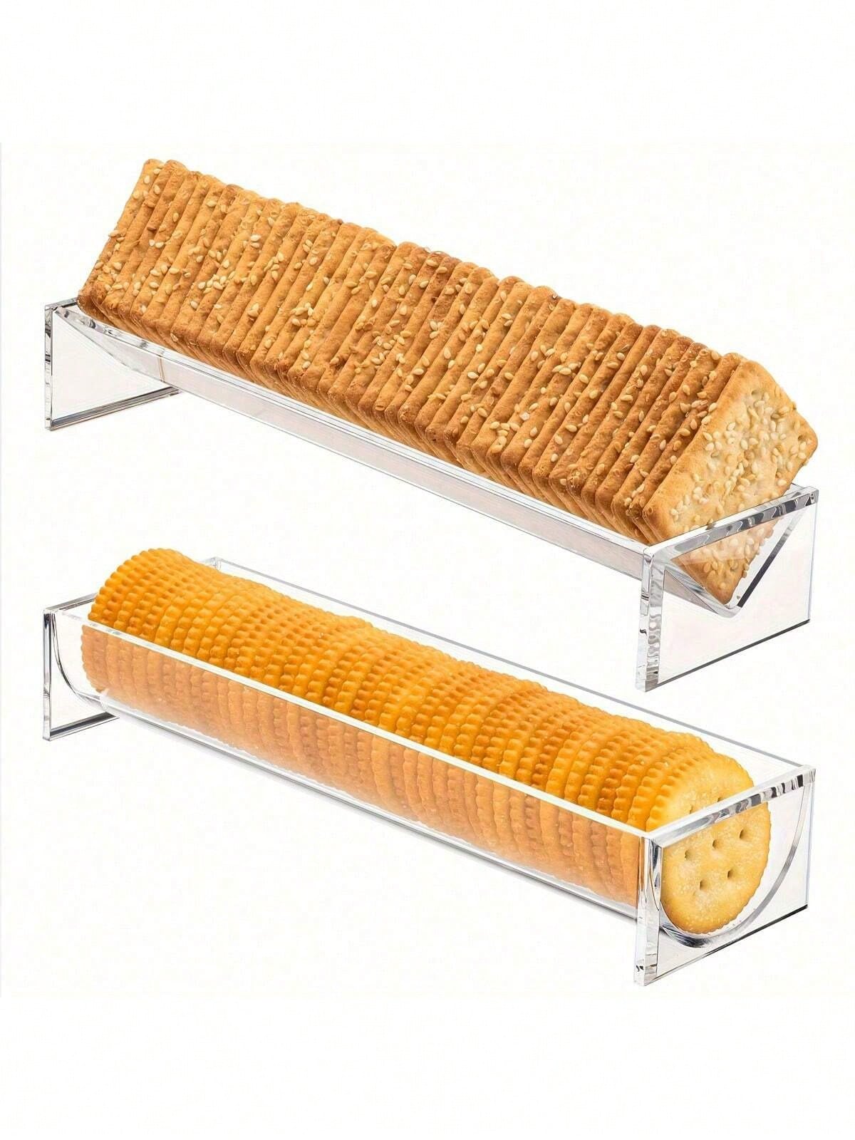 Acrylic Desktop Cookie Tray Set, Multifunctional Platter Of Square, Rectangular, Circular, And Hexagonal Cookies, Exquisite Design, Transparent Snack Rack, Suitable For Home And Party Use