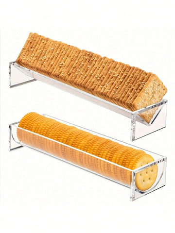 Acrylic Desktop Cookie Tray Set, Multifunctional Platter Of Square, Rectangular, Circular, And Hexagonal Cookies, Exquisite Design, Transparent Snack Rack, Suitable For Home And Party Use