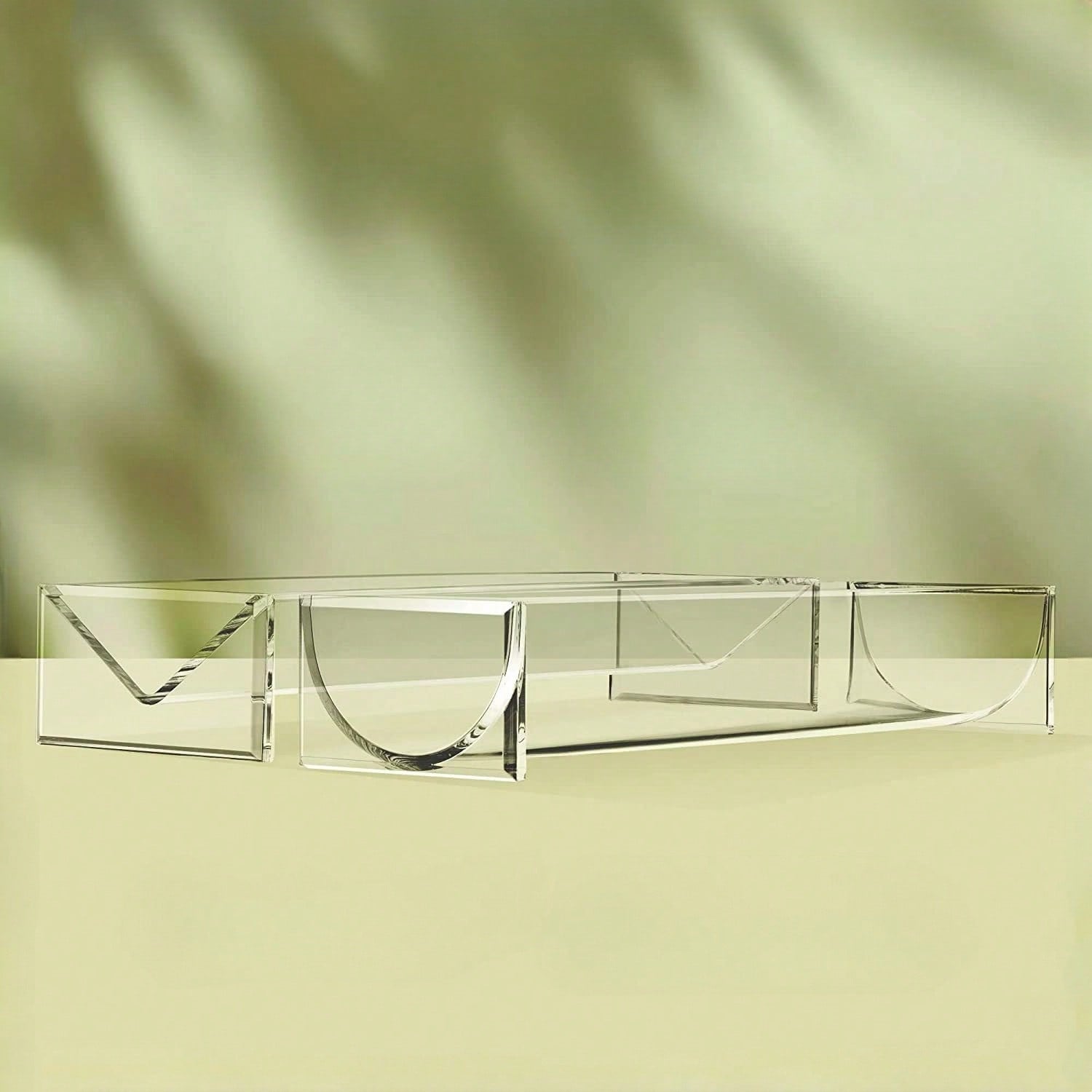 Acrylic Desktop Cookie Tray Set, Multifunctional Platter Of Square, Rectangular, Circular, And Hexagonal Cookies, Exquisite Design, Transparent Snack Rack, Suitable For Home And Party Use