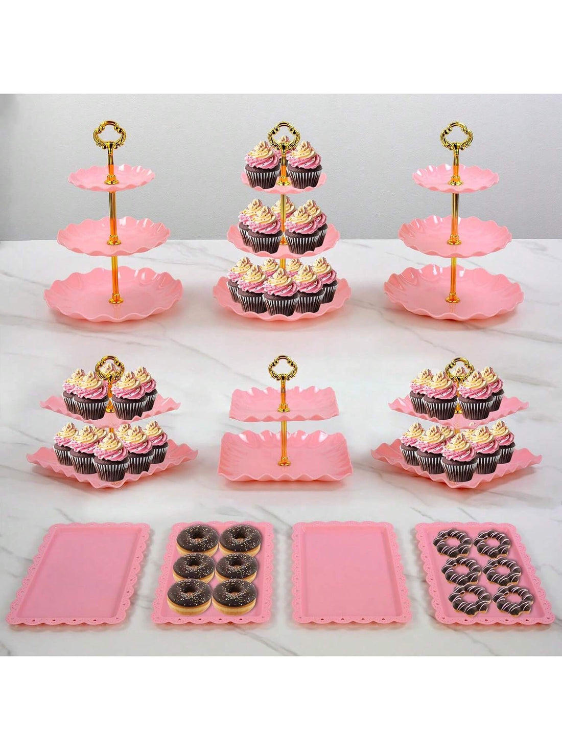 BLAGEPORT 10-Piece Dessert Table Display Set – Cake Stands for Weddings, Baby Showers, Birthdays & Party Decorations