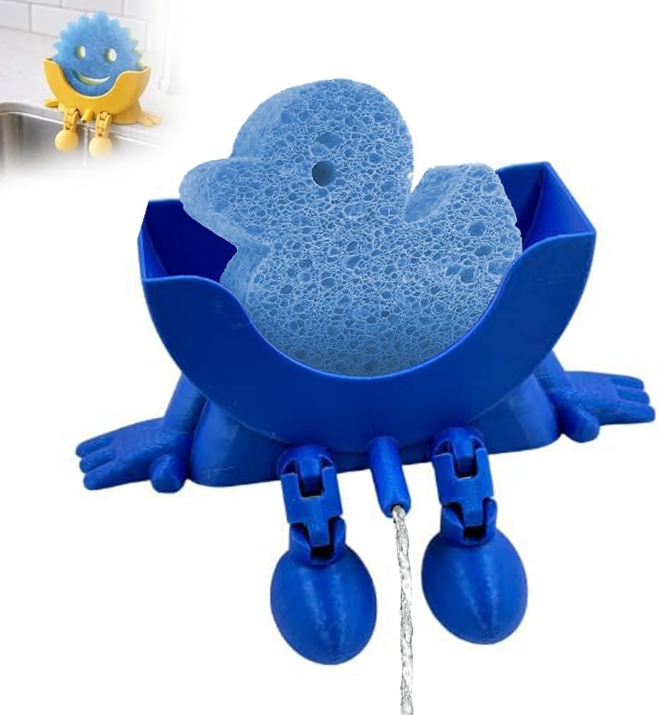 Funny Kitchen Sponge Holder – Cute Sink Organizer for Sponges, Brushes & Dishwashing Accessories