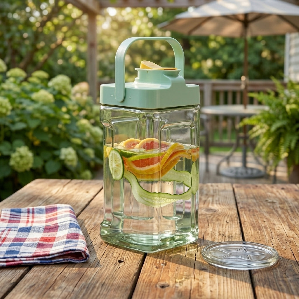 0.9-Gallon Fridge Drink Dispenser with Spigot & Filter – Beverage Container for Juice, Lemonade, Iced Tea & Party Drinks