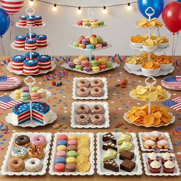 12-Piece Dessert Table Display Set with 3-Tier Cupcake Stands & 2-Tier Cake Holders – Perfect for Weddings, Baby Showers, Birthdays, Graduations & Party Decorations