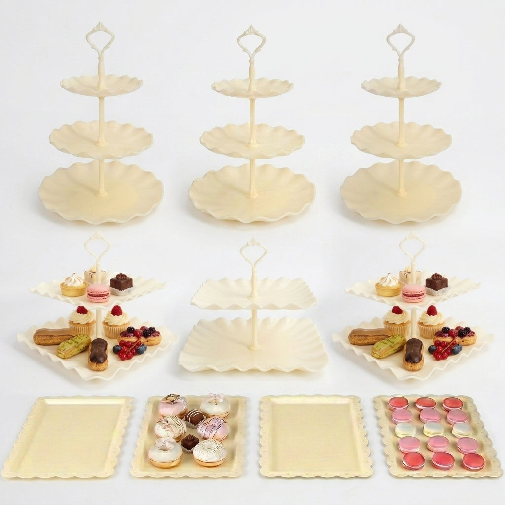 BLAGEPORT 10-Piece Dessert Table Display Set – Cake Stands for Weddings, Baby Showers, Birthdays & Party Decorations