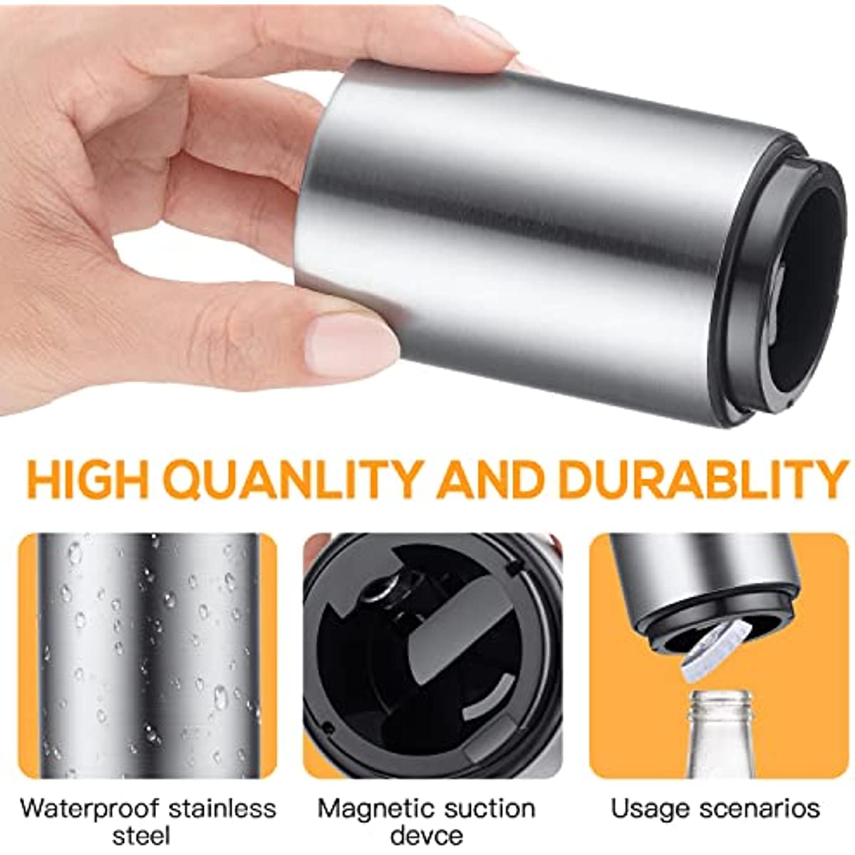 1 Pc Automatic Beer Bottle Opener BeerWineBottle Opener Bar Household AutomaticConvenient Cap Opener - Easy To Open AVariety Of Bottles