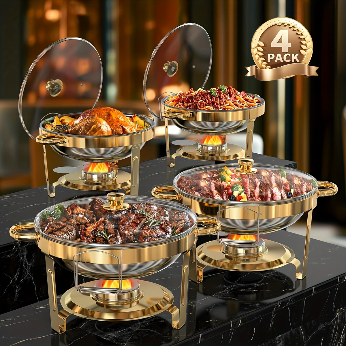 BLAGEPORT 4-Piece Hot Pot Dinner Set – Individual Serving Bowls & Tableware for Family Meals and Gatherings
