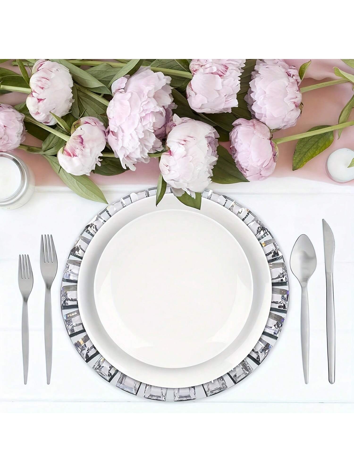 High-Quality Glass Mirror TraysWith Circular Silver Trim