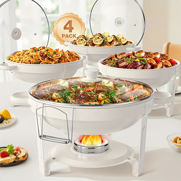 2 Pack 5QT Chafing Dish Buffet Set with Maifanite Coating – Food Warmer for Weddings, Catering, Parties, Church Events & Buffet Service
