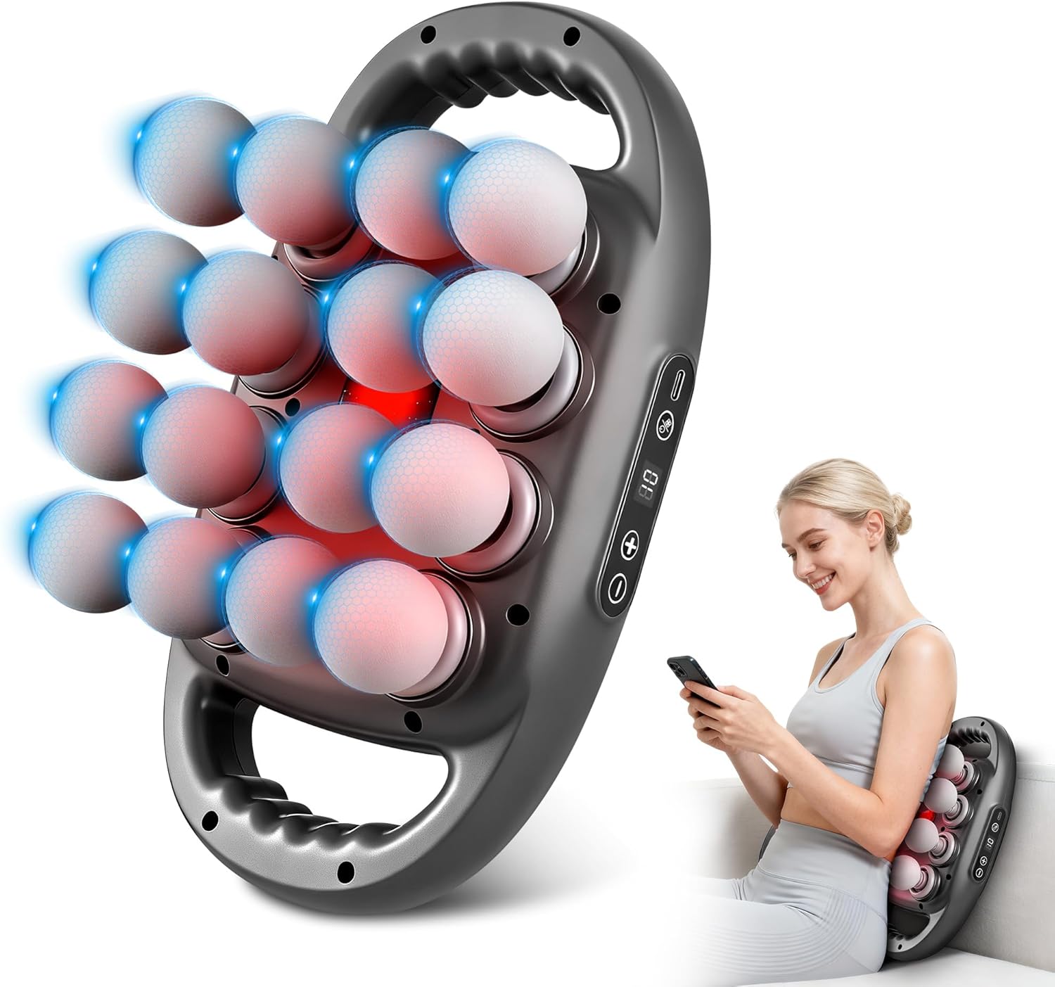 Deep Tissue Massage Gun with 20 Attachments – 30 Speed Levels for Muscle Recovery, Pain Relief & Full Body Relaxation