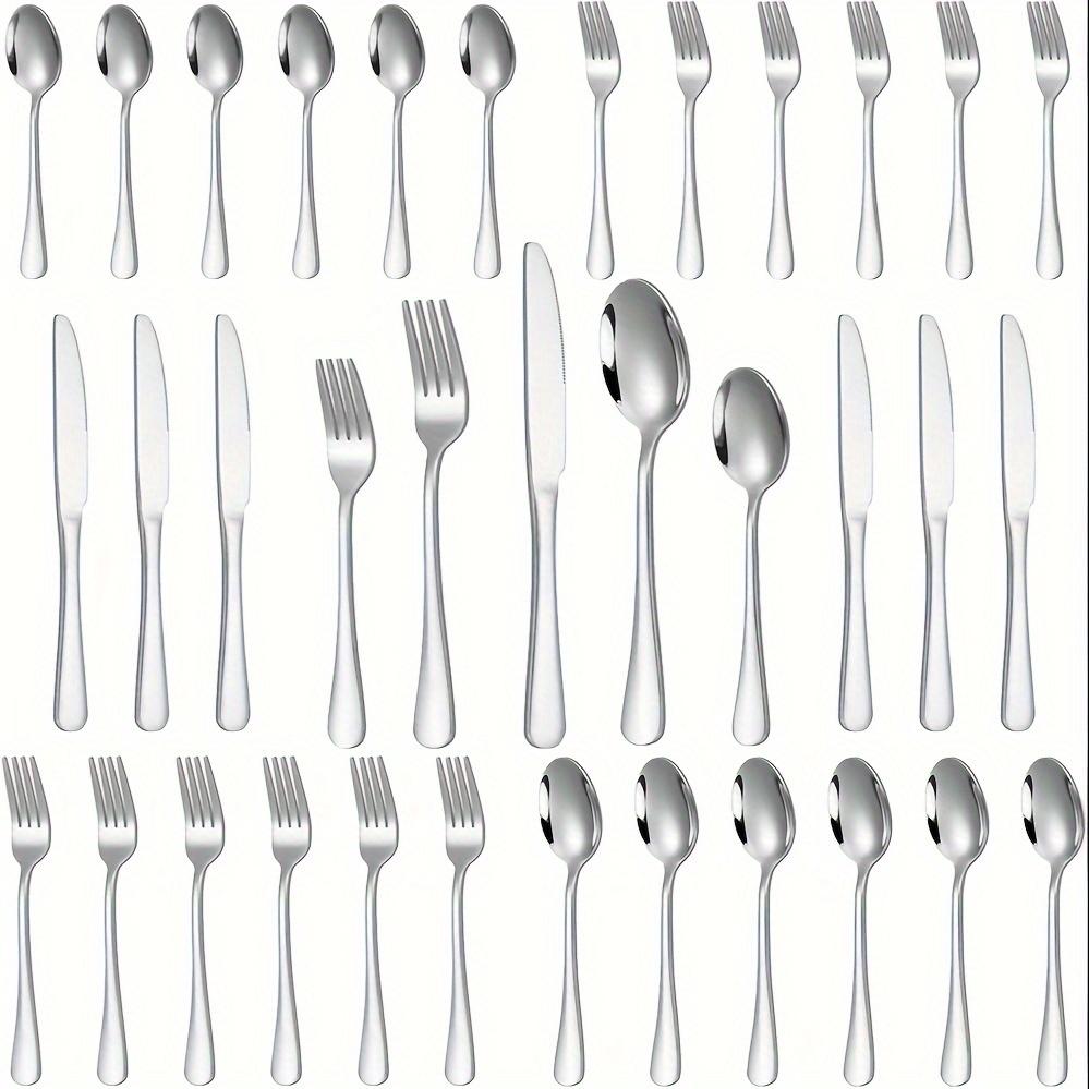 30 Piece 6-Person Silverware Set, Stainless Steel Cutlery Set Including Fork/Knife/Spoon,